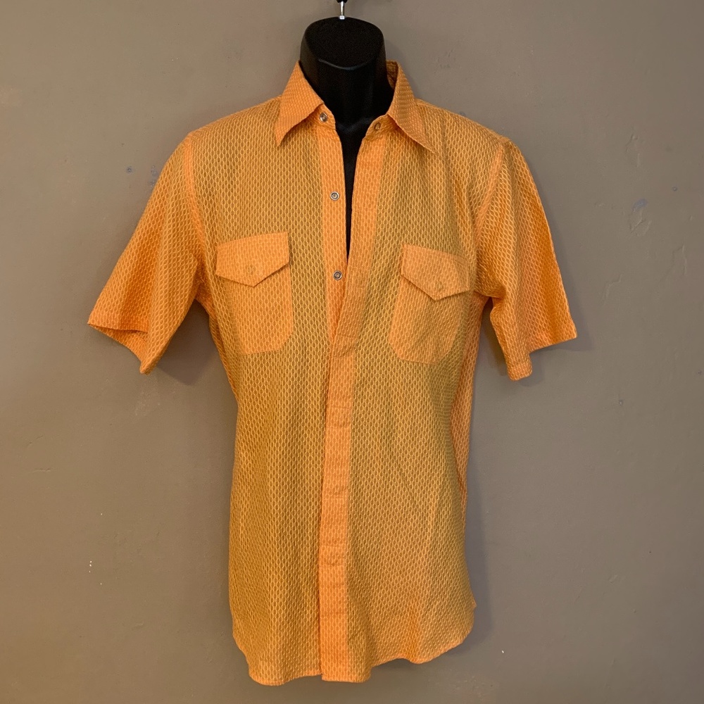 Loreak Mendian Textured Mesh Short Sleeve Shirt Medium Gently worn Snaps